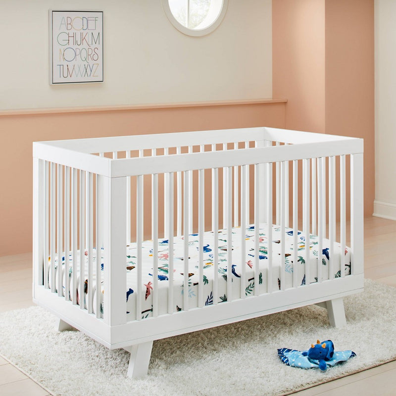 Fitted Jersey Crib Sheet Dino-snore - Solid Blue - 2pk - Cloud Island