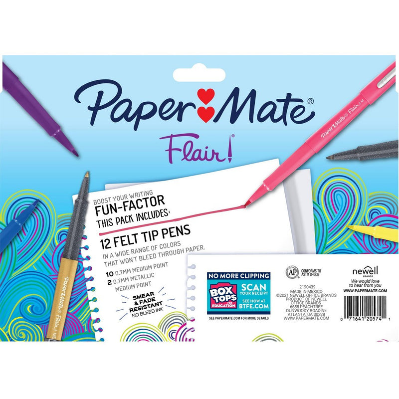 12pk Paper Mate Flair Pen BTS Multicolored