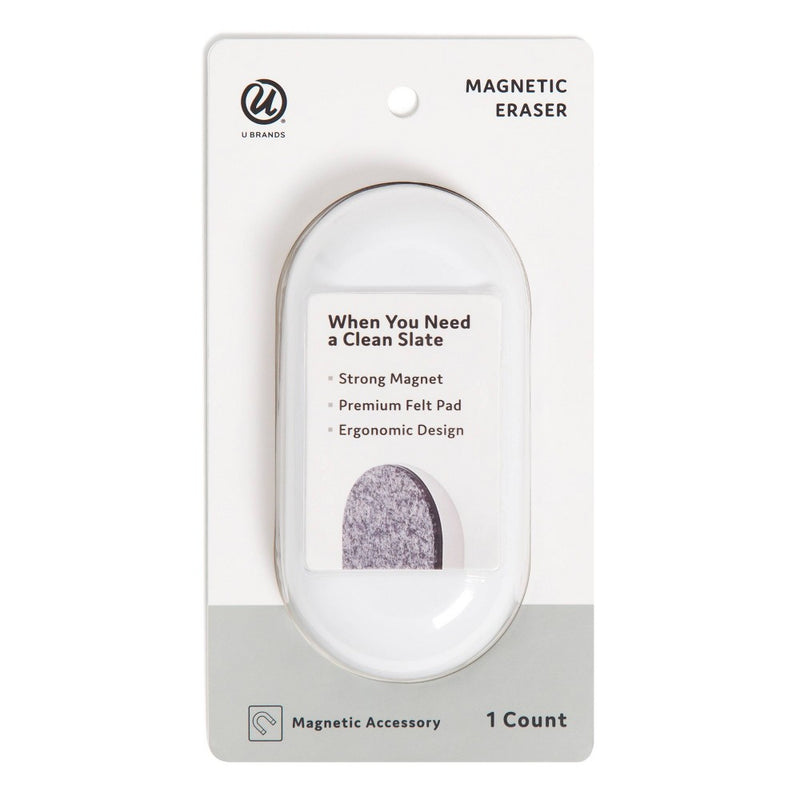 U Brands 3.5" x 7" Magnetic Board Eraser White