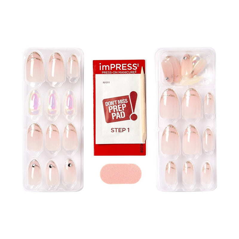 KISS Products Premium Medium Almond Press-On Fake Nails - All My Love - 33ct