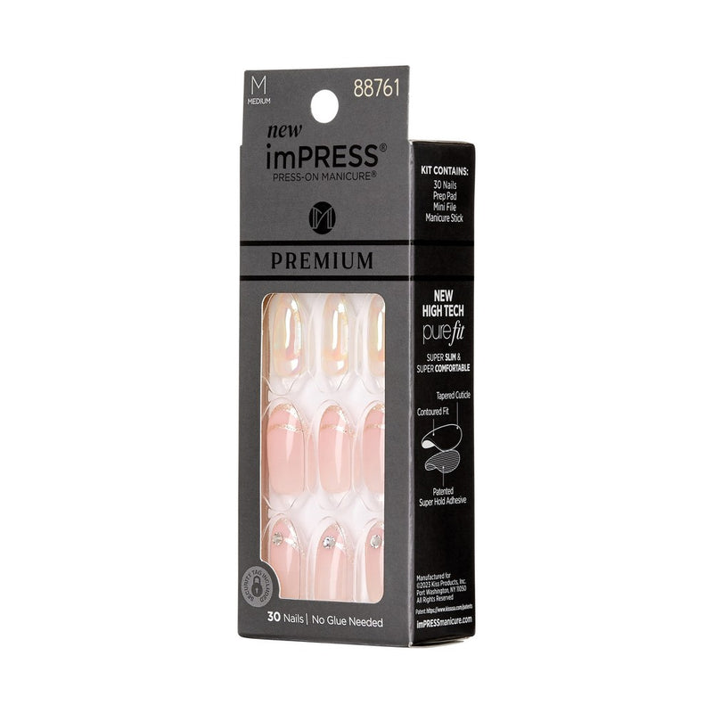 KISS Products Premium Medium Almond Press-On Fake Nails - All My Love - 33ct