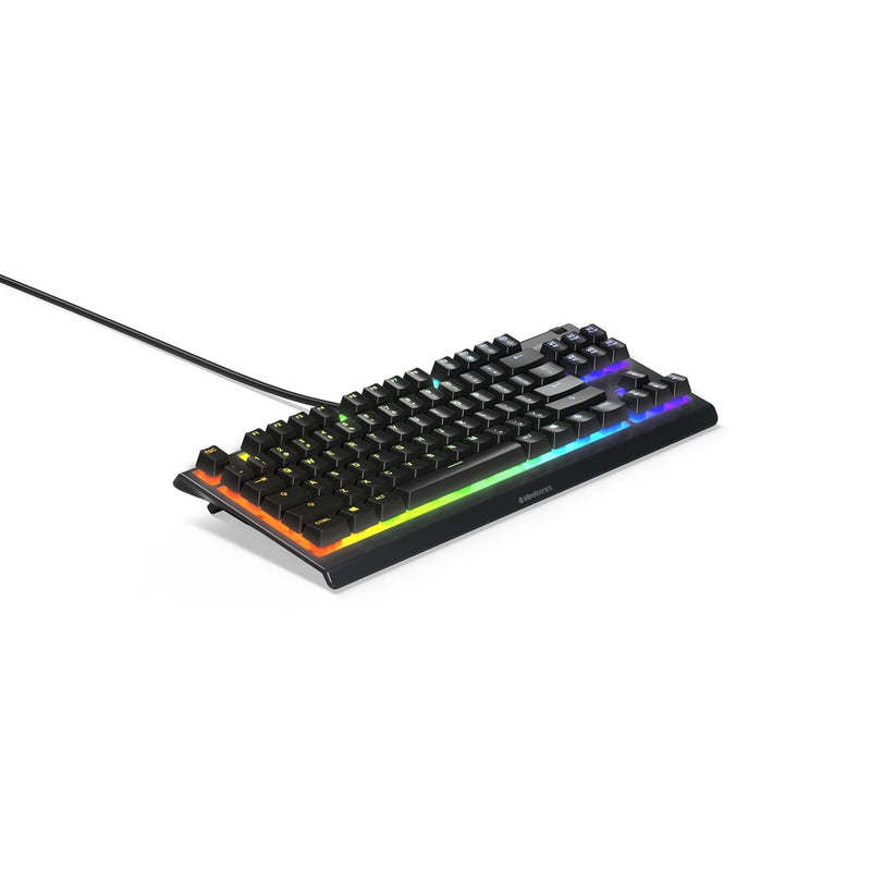 Steelseries Apex 3 TKL RGB Gaming Keyboard – Tenkeyless Compact Form Factor - 8-Zone RGB Illumination – IP32 Water & Dust Resistant – Whisper Quiet Gaming Switch – Gaming Grade Anti-Ghosting (Renewed) (LOCAL PICKUP ONLY)