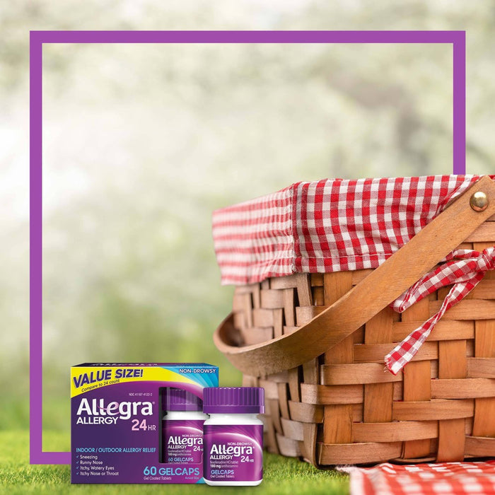 Allegra 24 Hour Allergy Relief Gel caps - Fexofenadine Hydrochloride - 60ct