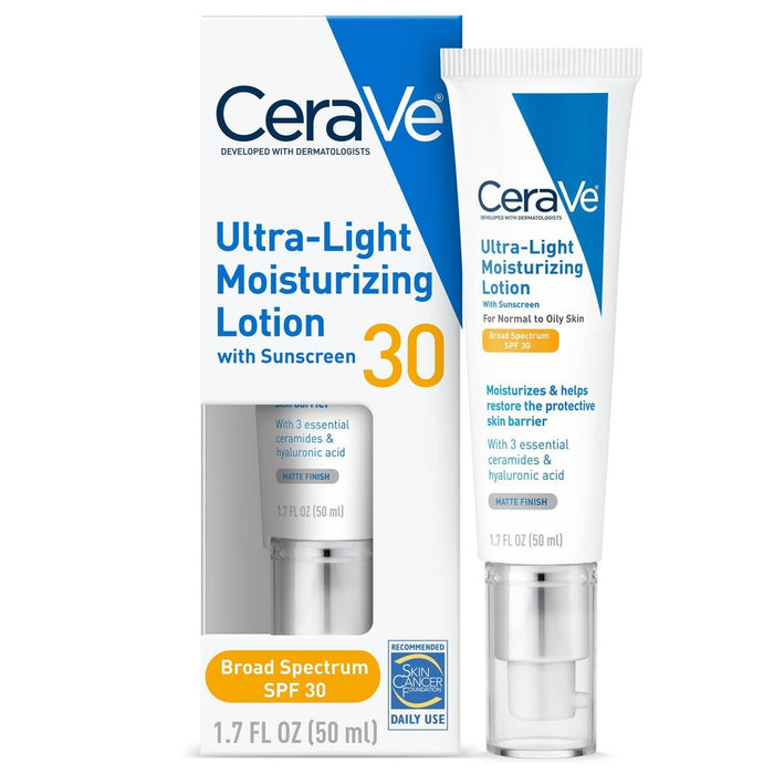 CeraVe Ultra-Light Face Lotion Moisturizer with Sunscreen-SPF 30-1.7oz EXP: 10/25