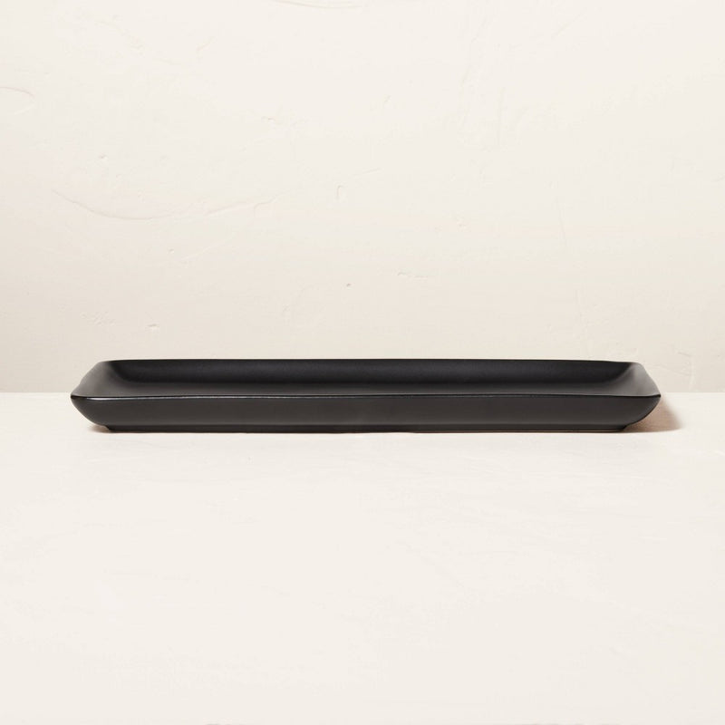 Large Rectangle Matte Stoneware Serve Tray Black - Hearth & Hand with Magnolia