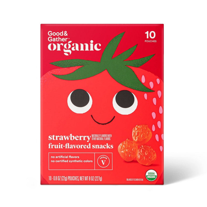 Organic Strawberry Fruit Snacks - 10ct - Good & Gather