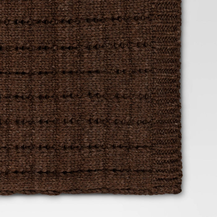 Marled Knit Throw Blanket Dark Brown - Threshold