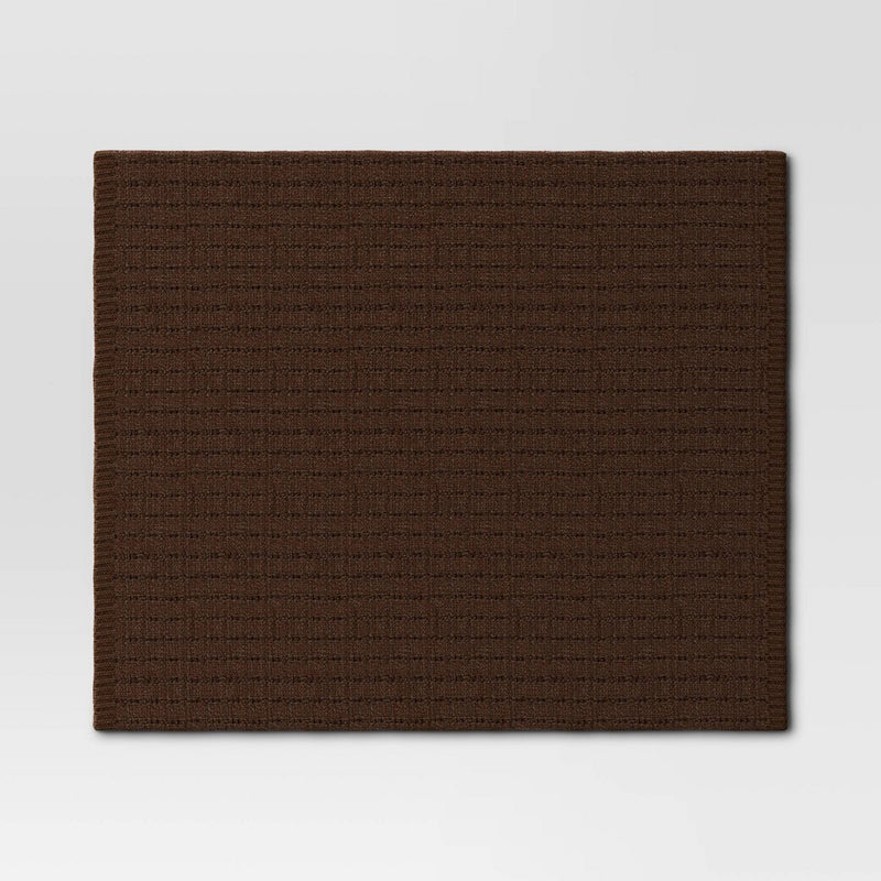 Marled Knit Throw Blanket Dark Brown - Threshold