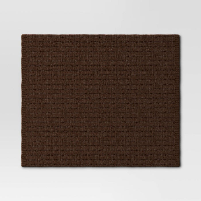 Marled Knit Throw Blanket Dark Brown - Threshold