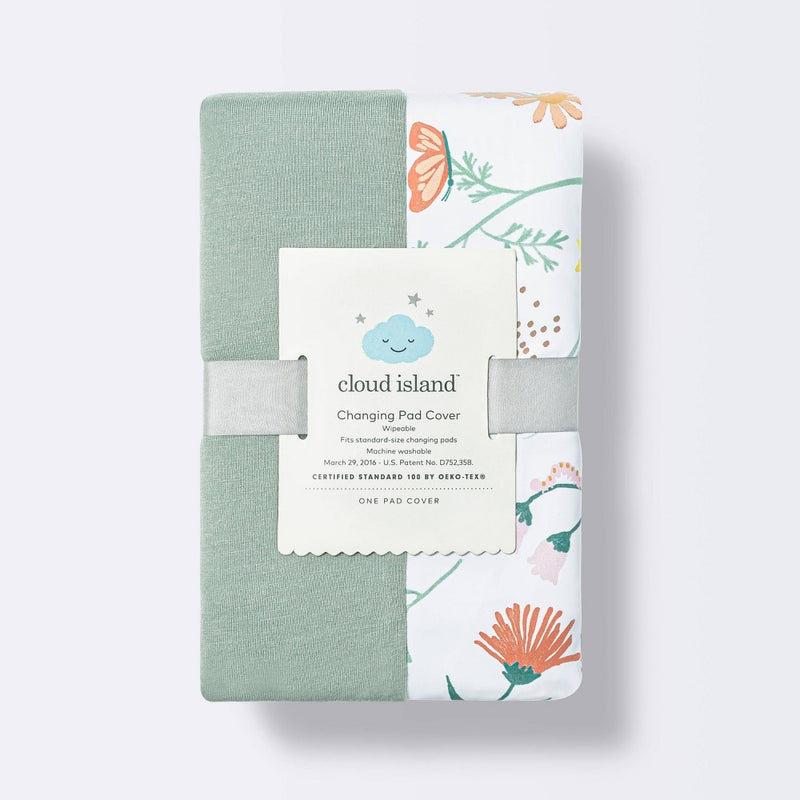 Wipeable Changing Pad Cover - Garden Floral - Cloud Island