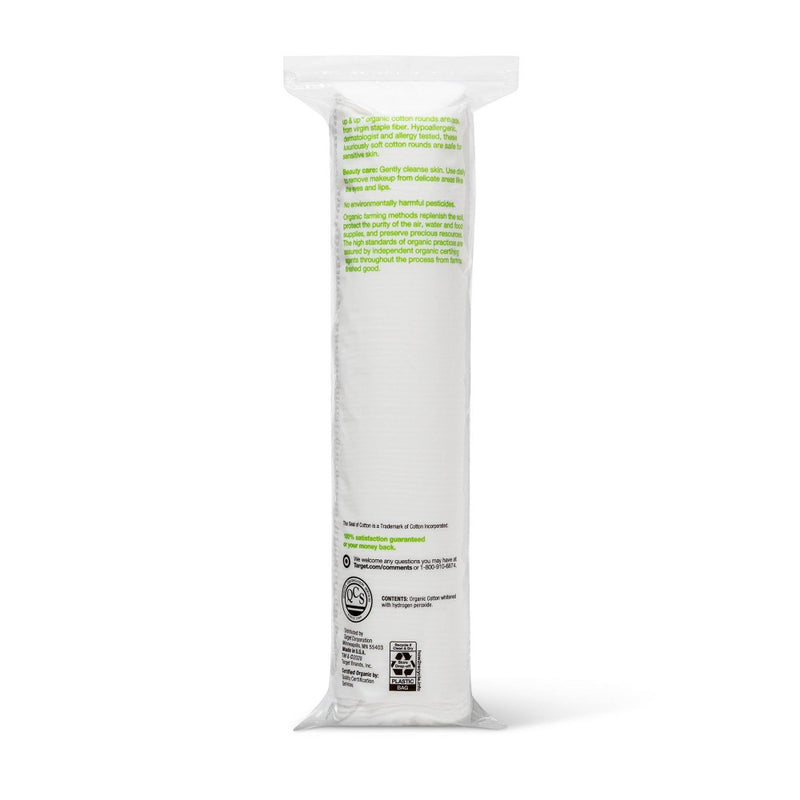Organic Cotton Rounds Nail Polish and Makeup Remover Pads - 100ct - up & up