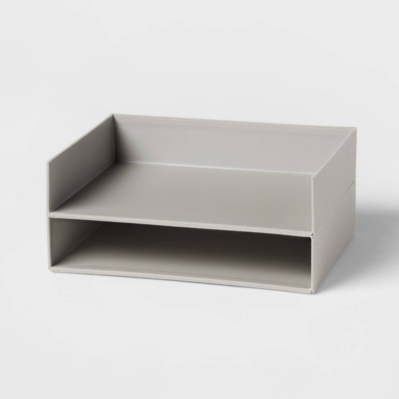 Canvas Letter Tray Organization Set of 2 Gray - Brightroom