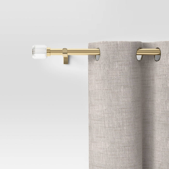 36"-66" Clear Ribbed Curtain Rod Brass - Threshold (LOCAL PICKUP ONLY)