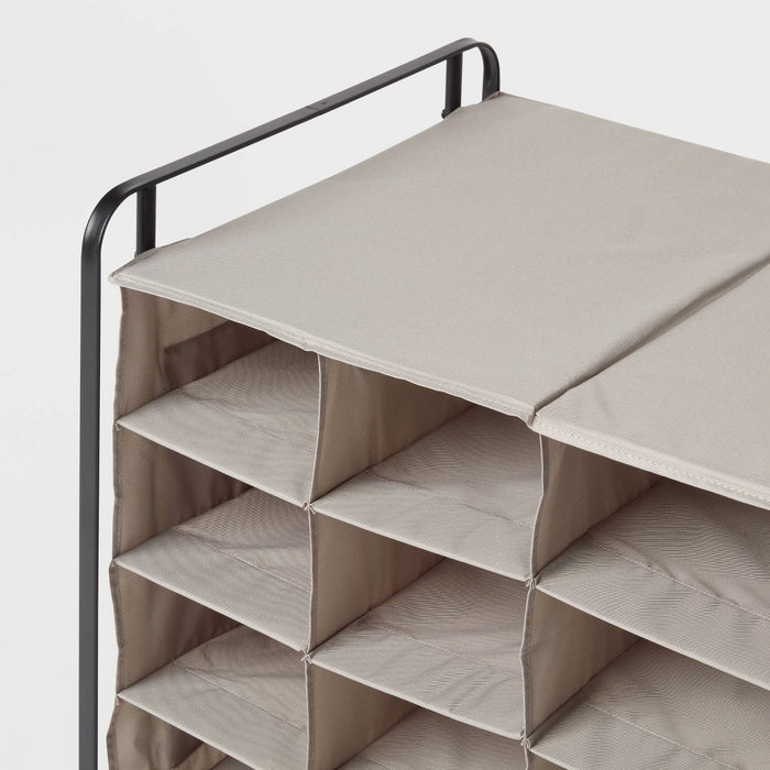 4 Tier Rolling Cubby Shoe Rack Gray - Brightroom (LOCAL PICKUP ONLY)