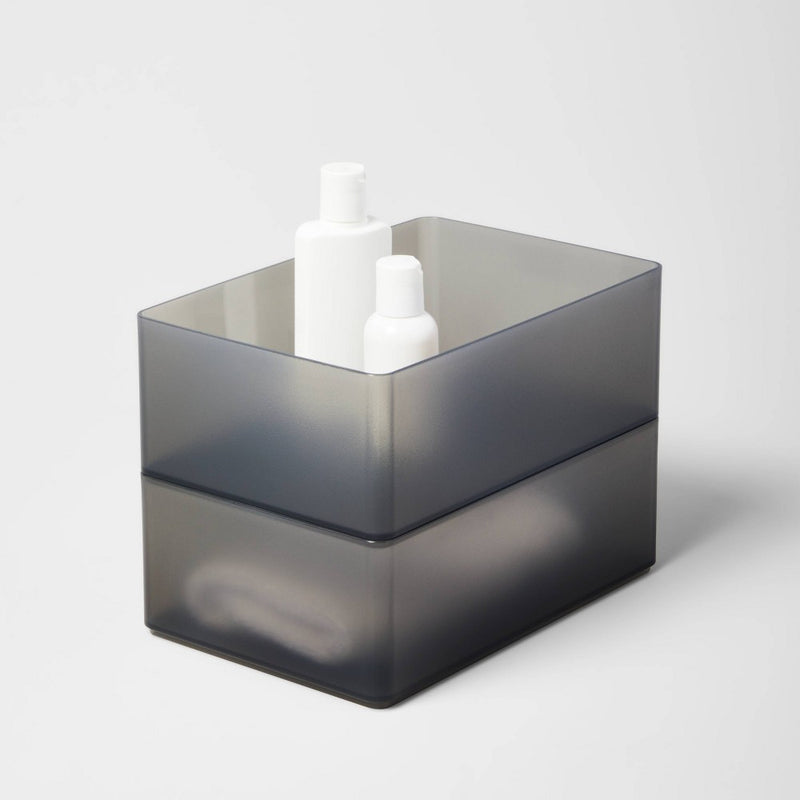 Large Plastic Bathroom Tray Black - Brightroom