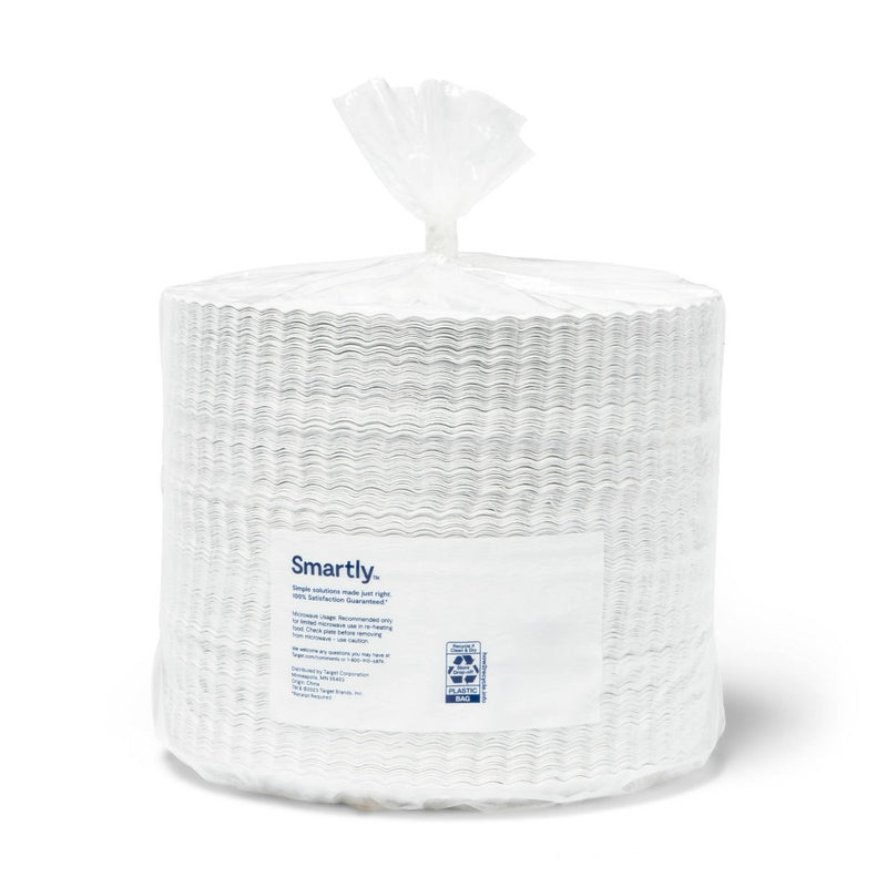 Coated Disposable Paper Plates - 9"- 300ct - Smartly