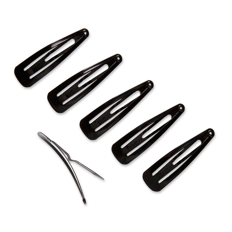 scunci Contour Hair Clips - Black - 6pk