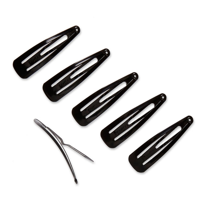 scunci Contour Hair Clips - Black - 6pk