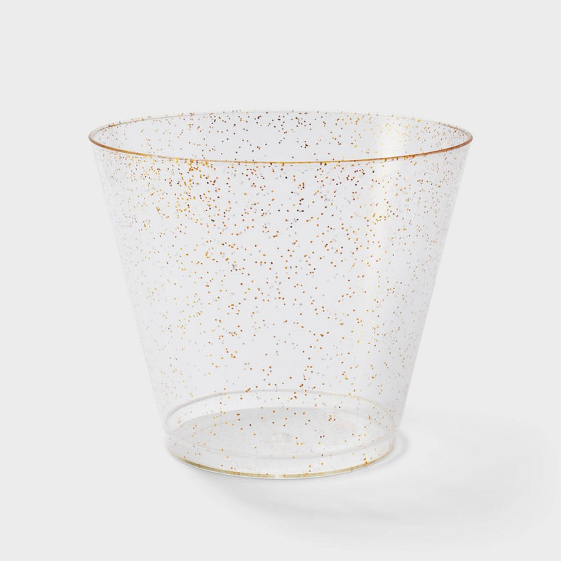 20ct Plastic Stemless Wine Glasses Gold - Spritz