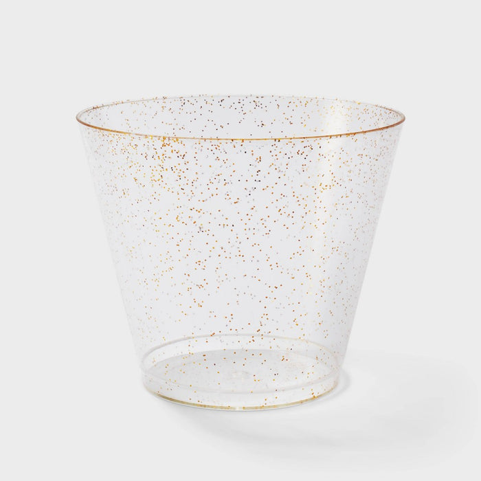 20ct Plastic Stemless Wine Glasses Gold - Spritz