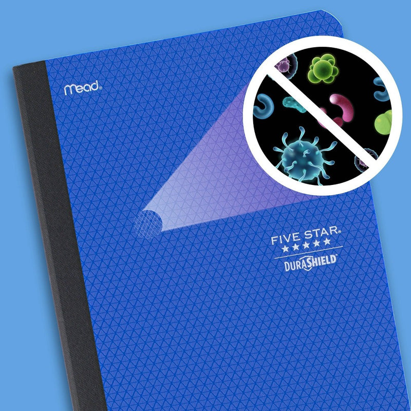 Five Star 100 Sheets Wide Ruled Anti-Microbial Composition Book Cobalt Blue