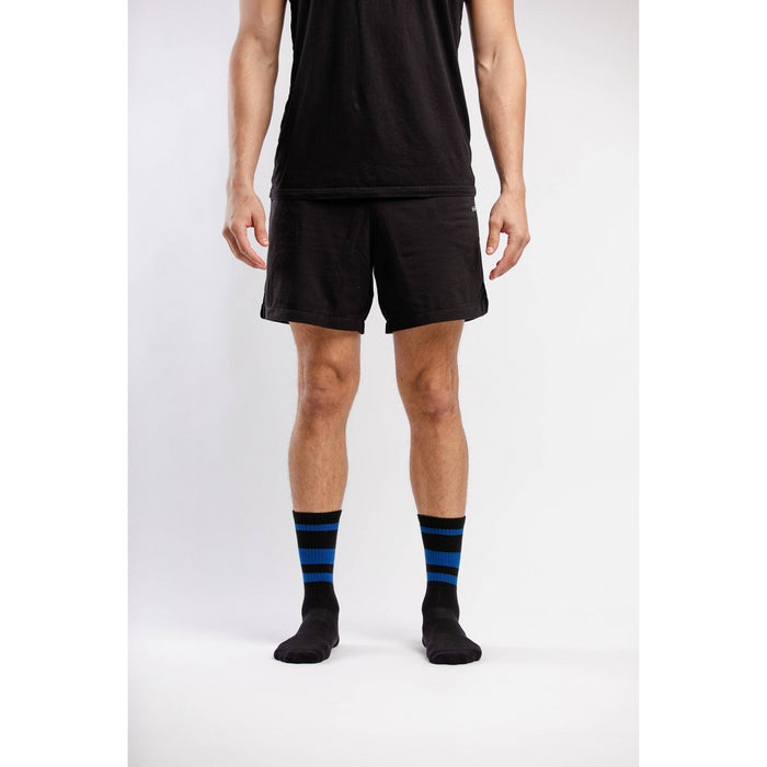 Pair of Thieves Men's 3pk Stripe Cushion Crew Casual Socks - Blue/Green/White 8-12