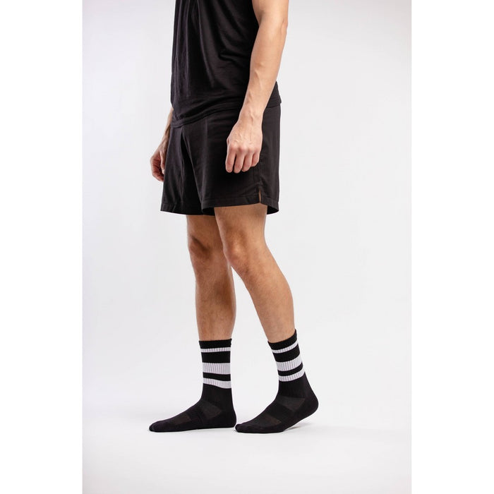 Pair of Thieves Men's 3pk Stripe Cushion Crew Casual Socks - Blue/Green/White 8-12