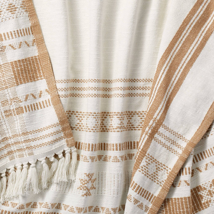 60" x 86" Oversized 100% Cotton Bed Throw Perfect Pecan - Theshold designed with Studio McGee