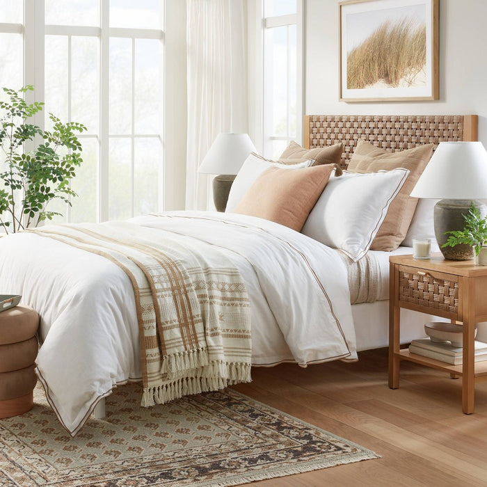 60" x 86" Oversized 100% Cotton Bed Throw Perfect Pecan - Theshold designed with Studio McGee