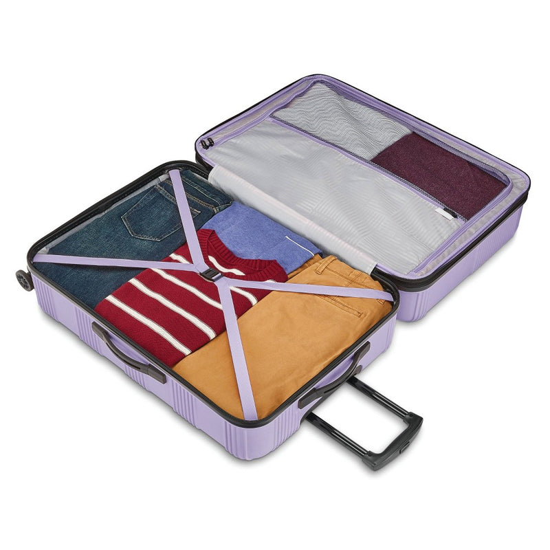 American Tourister NXT Checkered Hardside Carry On Spinner Suitcase - Soft Lilac (LOCAL PICKUP ONLY)