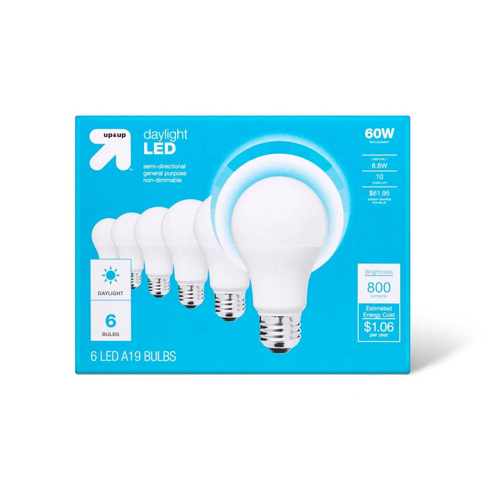 LED 60W 6pk Daylight CA Light Bulbs - up & up
