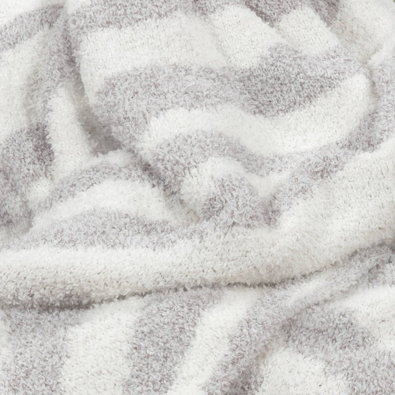 Cozy Feathery Knit Zebra Throw Blanket Gray - Threshold