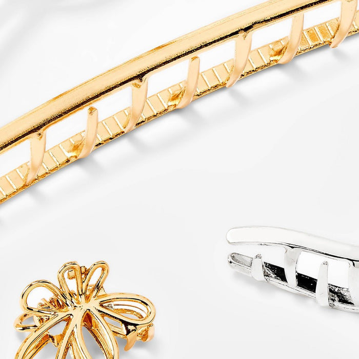 Girls' 3pk Assorted Metal Claw Clips - art class