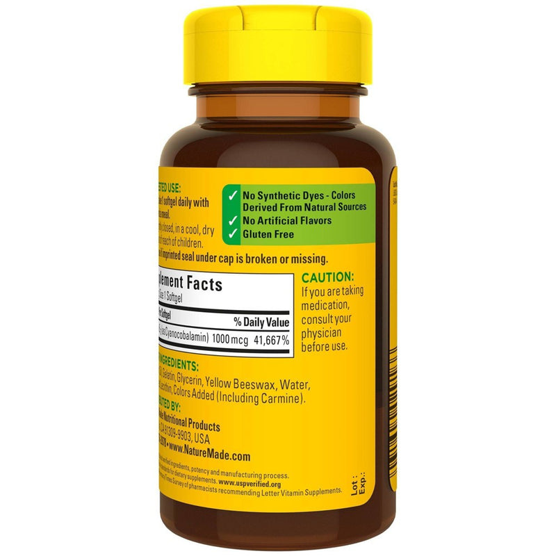Nature Made Vitamin B12 (1000 mcg), Energy Metabolism Support Softgels - 150ct