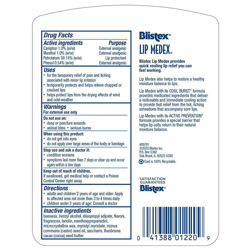 Blistex Medex Lip Balm - 0.25oz/3pk