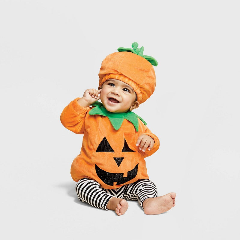Baby Pumpkin Halloween Costume Pullover Top with Hat 12-18M - Hyde & EEK! Boutique