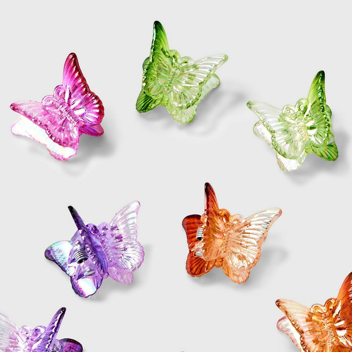 Girls' 12pk Mini Iridescent Butterfly Claw Clips - art class