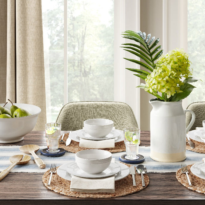16pc Porcelain Beaded Rim Dinnerware Set White - Threshold (LOCAL PICKUP ONLY)