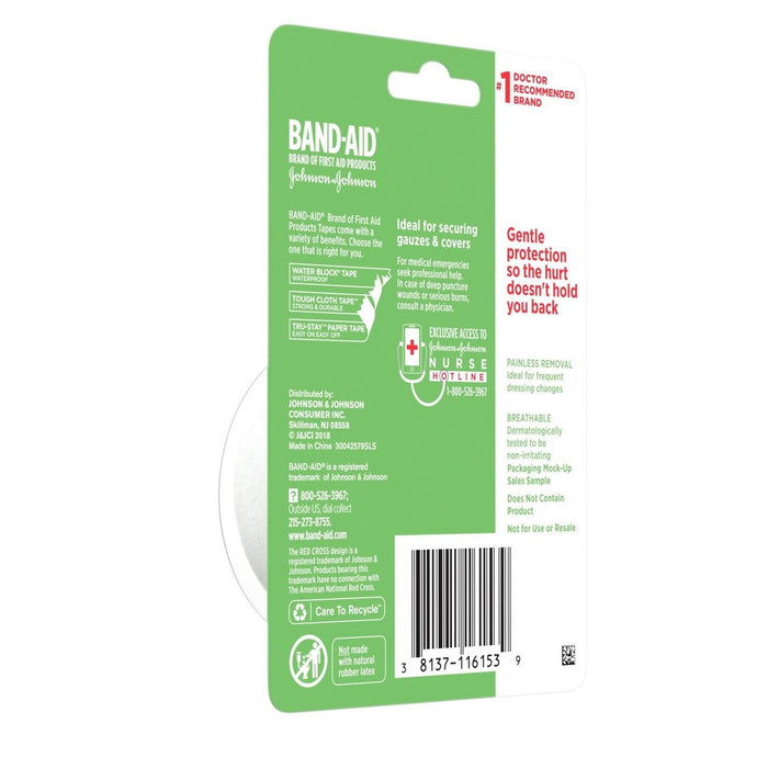 Johnson & Johnson Band-Aid Brand First Aid Hurt-Free Medical Paper Tape - 1in x 10 yd