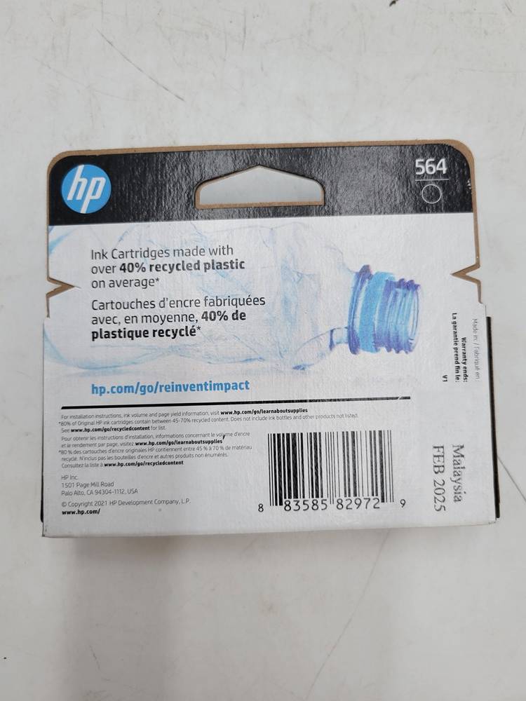 HP 564 Photosmart Single Ink Cartridge - Black (CB316WN#140) EXP 02/2025