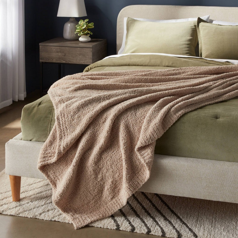 Twin/Twin XL Cozy Chenille Bed Blanket True Khaki - Threshold