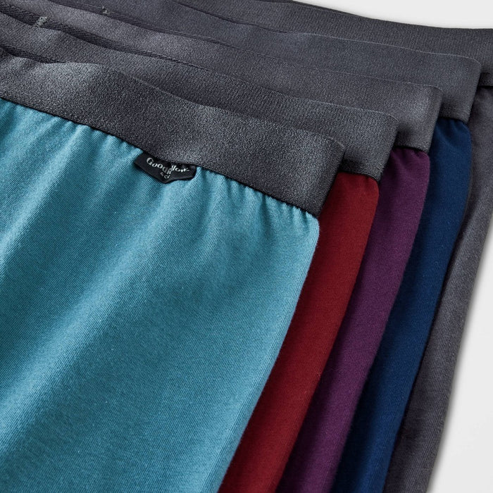 Men's Boxer Briefs 5pk - Goodfellow & Co Plum Purple/Burgundy/Teal Blue M