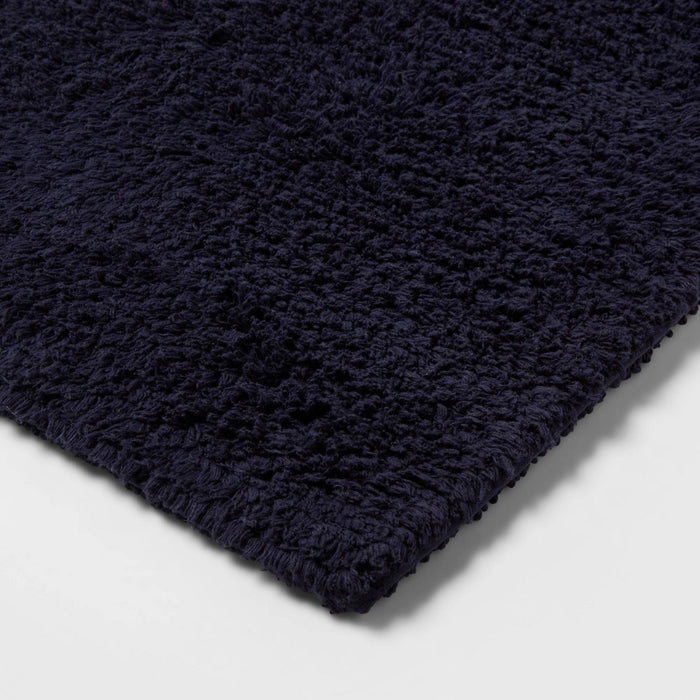 20"x34" Performance Plus Cotton Reversible Bath Rug/Runner Navy - Threshold