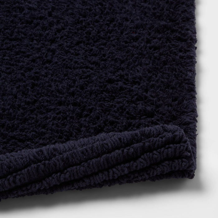 20"x34" Performance Plus Cotton Reversible Bath Rug/Runner Navy - Threshold