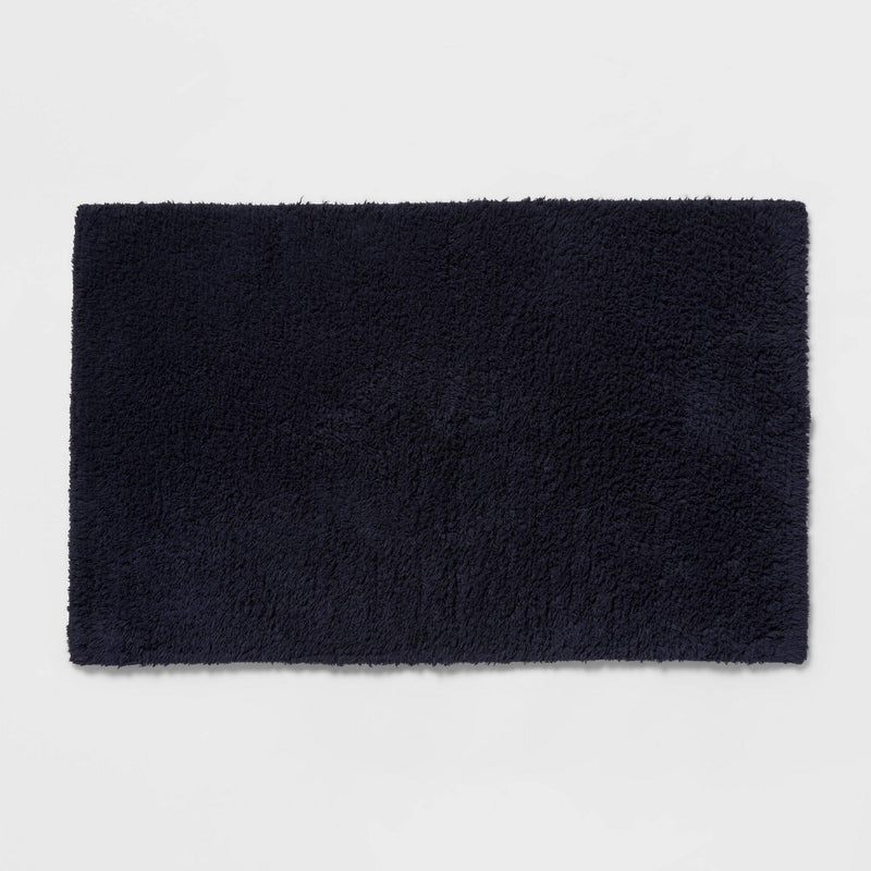 20"x34" Performance Plus Cotton Reversible Bath Rug/Runner Navy - Threshold