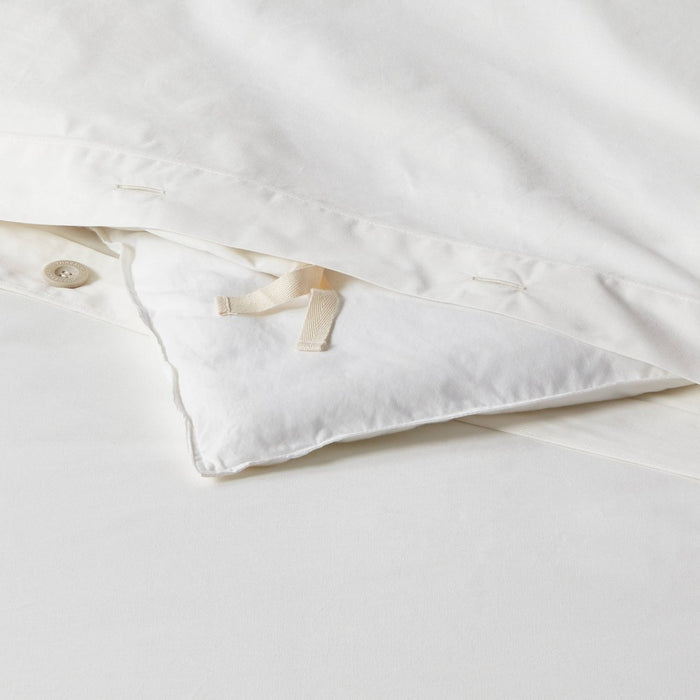 Full/Queen Organic Solid Duvet & Sham Set Cream - Threshold