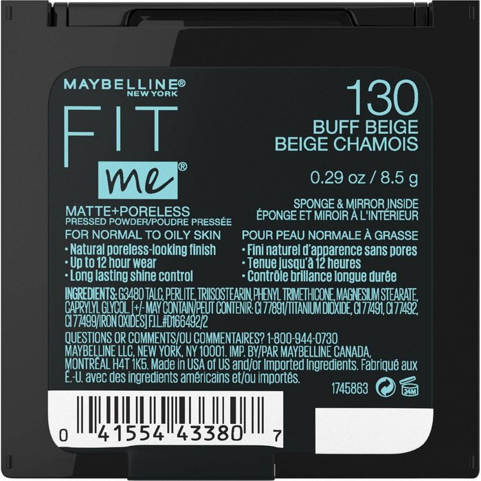 Maybelline Fit Me Matte + Poreless Pressed Powder - 130 Buff Beige - 0.29oz
