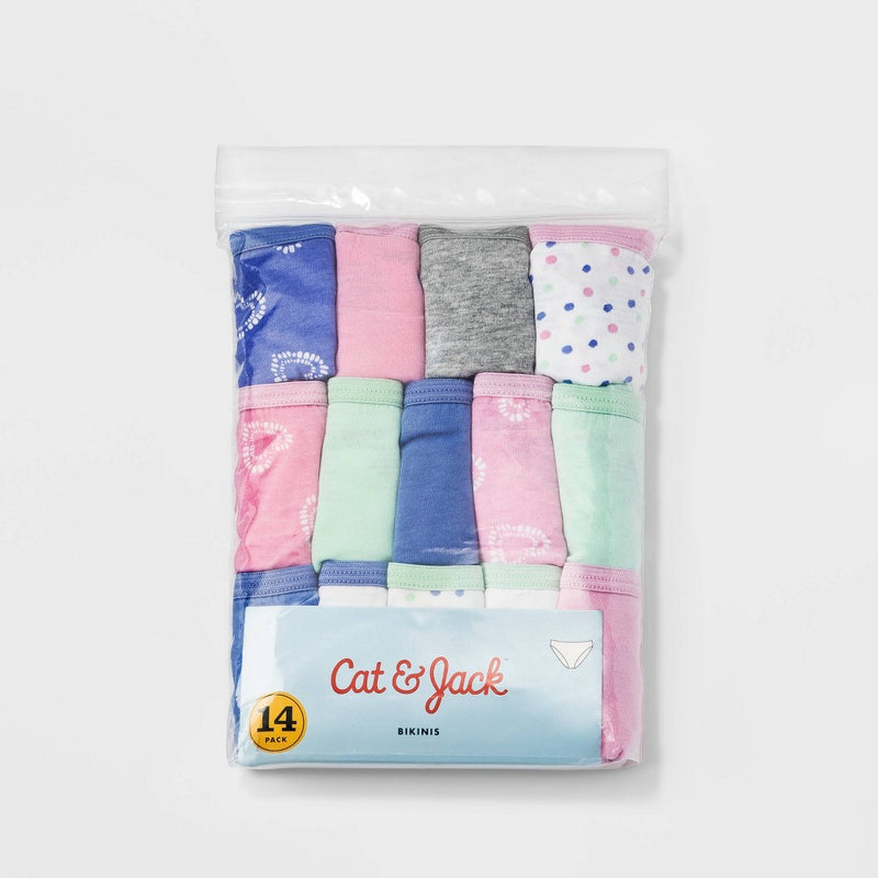 Girls' 14pk Heart Tie-Dye Cotton Bikini - Cat & Jack 10