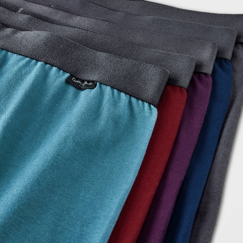 Men's Boxer Briefs 5pk - Goodfellow & Co Plum Purple/Burgundy/Teal Blue XL