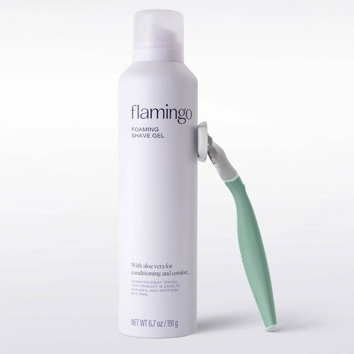Flamingo 5-Blade Women's Razor - 1 Razor Handle + 2 Razor Blade Refills - Sage